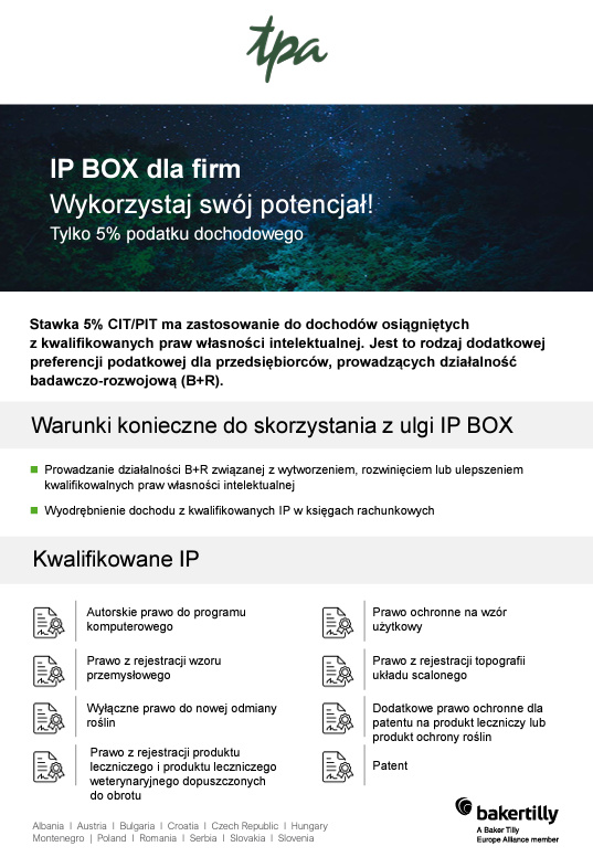 Ulga IP Box - TPA Poland